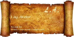 Lay Andor névjegykártya